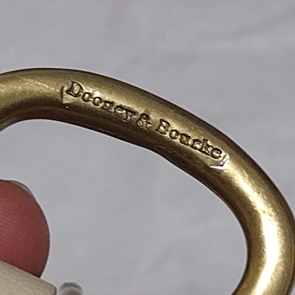 Dooney & Bourke Ladies Tan Leather Belt M (30-32) Brass Duck Logo USA - Picture 10 of 11